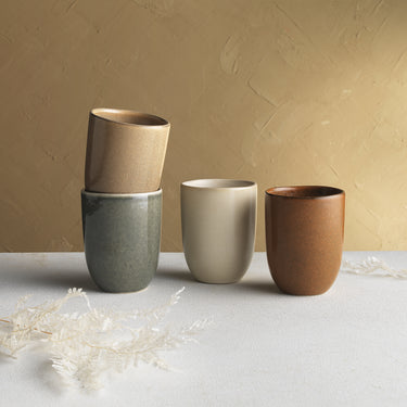 4 Piece Mocha Moss Caramel & Linen Dwell 220ml Cuddle Mug Set
